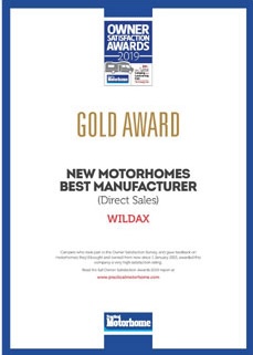 Owner Satisfaction Awards Gold New Motorhomes Best Manufacturer Wildax 2019